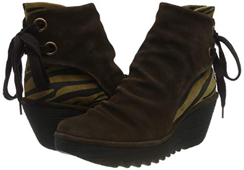 FLY LONDON Yama, Botas Cortas al Tobillo Mujer, Brown/Tan Black, 39 EU