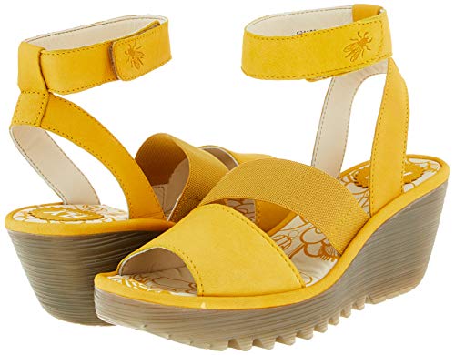 FLY London Yode126fly, Sandalias de Punta Descubierta Mujer, Amarillo (Bumblebee 003), 37 EU