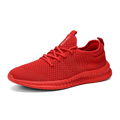 FUJEAK Zapatillas de correr para mujer, para caminar, gimnasio, gimnasio, deporte, correr, tenis, tiempo libre, a la moda, ligeras, transpirables, con deslizamiento., color Rojo, talla 37 EU