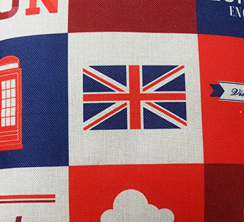 Funda de cojín cuadrada con estampado de Londres, para sofá, duradera, funda de cojín decorativa