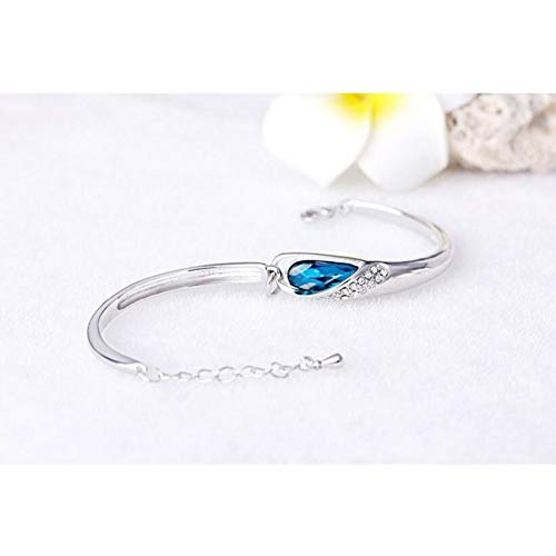 FyaWTM Pulsera Moda 925   brazaletes de Pulsera de Zapato de Cristal de Plata para Mujer joyería de Plata 925