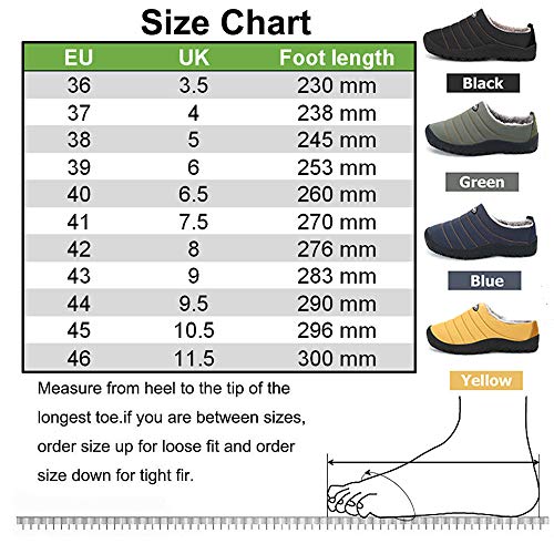 Gaatpot Unisex Adulto Invierno Zapatillas de Casa Antideslizantes Cálido Fluff Pantuflas Zapatos de Casa Interior Suave Algodón Zapatilla Amarillo 37EU