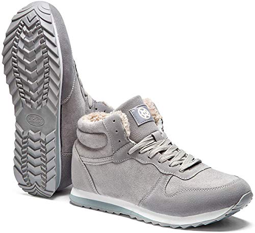 Gaatpot Zapatos Invierno Botas Forradas de Nieve Zapatillas Sneaker Botines Planas para Hombres Adulto Unisex Gris EU 47 / CN 49