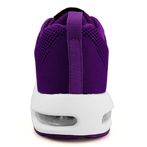 GAXmi Zapatillas Deportivas de Mujer Air Cordones Zapatos de Ligero Running Fitness Zapatillas de para Correr Antideslizantes Amortiguación Sneakers Morado 38 EU