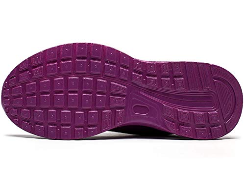 GAXmi Zapatillas Deportivas Mujer Zapatos de Malla Transpirables y Ligeros con Cordones y Cojín de Aire para Running Fitness Morado 35 EU (Etiqueta 36)