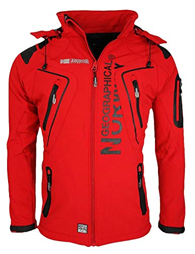 Geographical Norway Hombre de Tacto Suave Funciones Chaqueta para Exterior Impermeable - Rojo, Small