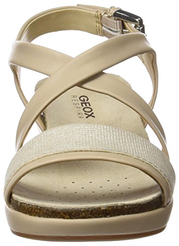 Geox D Abbie A, Sandalias con Cuña Mujer, Beige (LT TAUPE/CHAMPAGNECH6B5), 36 EU