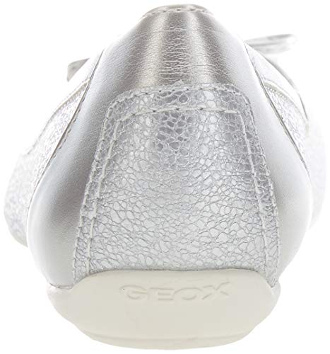 Geox D Charlene B, Ballet Flat Mujer, Plata, 36 EU