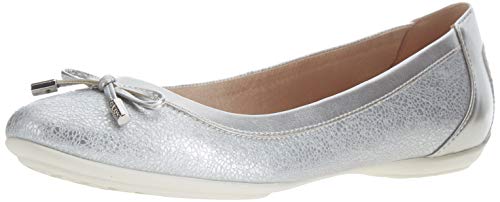 Geox D Charlene B, Ballet Flat Mujer, Plata, 36 EU