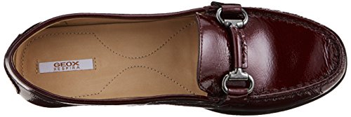 Geox D Elidia B, Mocasines Mujer, Rojo (Dk Burgundy), 36 EU