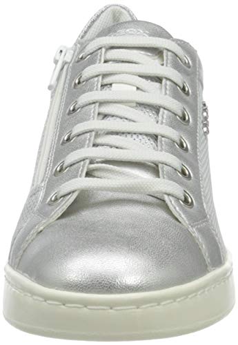 Geox D Jaysen B, Zapatillas Mujer, Color Blanco y Plateado, 41 EU