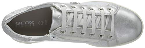 Geox D Jaysen B, Zapatillas Mujer, Color Blanco y Plateado, 41 EU