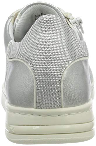 Geox D Jaysen B, Zapatillas Mujer, Color Blanco y Plateado, 41 EU