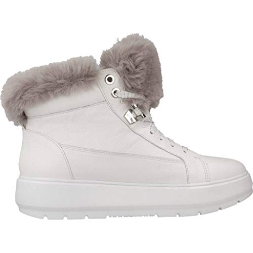 Geox D Kaula B ABX D, Snow Boot Mujer, Blanco (White/dk Grey C0672), 41 EU