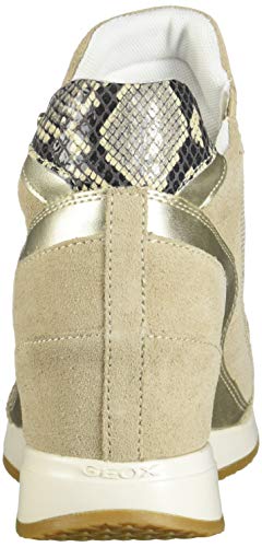 Geox D Nydame A, Sneaker Mujer, Beige (Lt Taupe/Lt Gold Ch62l), 40 EU