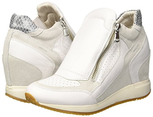 Geox D NYDAME A, Zapatillas Altas Mujer, Blanco (White/Off White), 36 EU