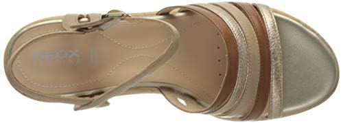 Geox D Primula Sandalo B, Sandalias con Plataforma Mujer, Marrón (LT Taupe/Cognac CH66N), 40 EU