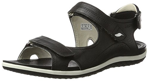 Geox D Sandal Vega A, Sandalias con Punta Abierta Mujer, Negro (Black), 39 EU