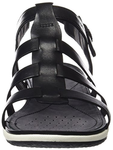 Geox D Sandal Vega A, Sandalias con Punta Abierta Mujer, Negro (Black), 39 EU