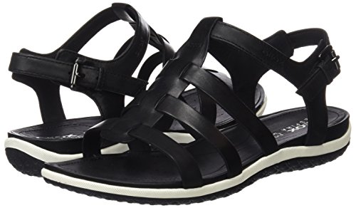 Geox D Sandal Vega A, Sandalias con Punta Abierta Mujer, Negro (Black), 39 EU