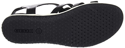 Geox D Sandal Vega A, Sandalias con Punta Abierta Mujer, Negro (Black), 39 EU