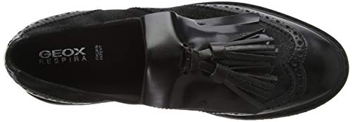 Geox D THYMAR C, Zapatos de Vestir Mujer, Negro (Black/Anthracite), 37 EU