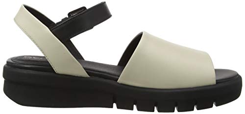 Geox D WIMBLEY Sandal A, Sandalia con Pulsera Mujer, Cream/Black C0538, 39.5