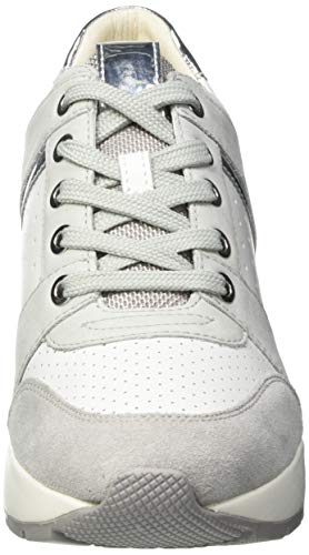 Geox D ZOSMA A, Zapatillas Mujer, Blanco/Azul, 37 EU