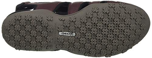 Geox Donna Sandal STREL B, Fisherman Mujer, Color Negro Burdeos, 40 EU