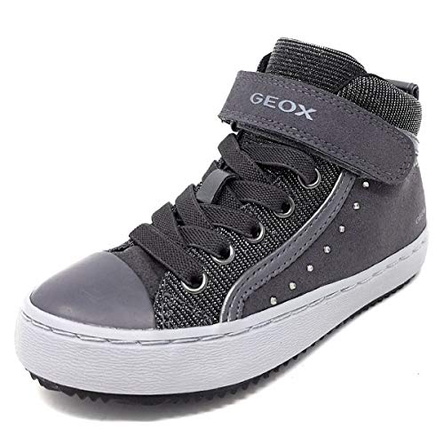 Geox J Kalispera Girl I, Zapatillas Niñas, Gris (Dk Grey C9002), 24 EU