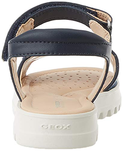 Geox J Sandal Coralie Gir, Sandalias con Punta Abierta Niños, Azul (Navy C4002), 32 EU