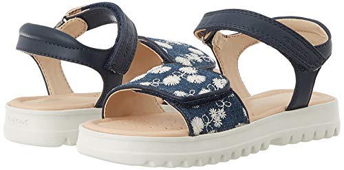 Geox J Sandal Coralie Gir, Sandalias con Punta Abierta Niños, Azul (Navy C4002), 32 EU