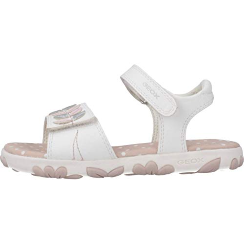 Geox J Sandal Haiti Girl, Sandalias con Punta Abierta Niños, Blanco (White C1000), 33 EU