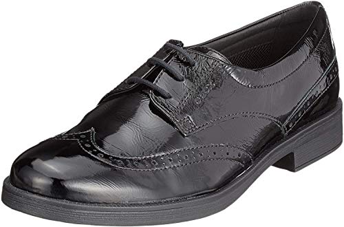 Geox JR Agata D, Zapatos de Cordones Brogue Mujer, Negro, 40 EU