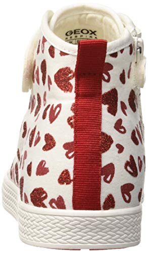 Geox JR CIAK Girl A, Zapatillas Altas Niños, Blanco (White/Red C0050), 31 EU