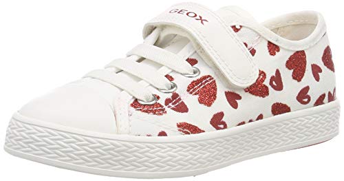 Geox JR CIAK Girl J, Zapatillas Niños, Blanco (White/Red C0050), 31 EU