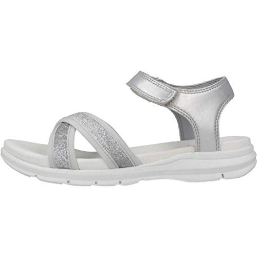 Geox Niñas Sandalias de Vestir J Sandal Sukie Girl, Chica Sandalias para niños, Zapato de Verano,Zapato Casual,Silver,31 EU / 12.5 UK Child