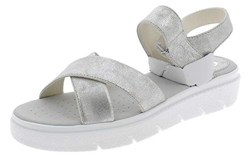 Geox Tamas D92DLE Mujer Sandalias de Vestir,Plataforma Sandalias,fémina Sandalia de la Plataforma,Zapatos de Verano,Sandalia Verano,cómoda Suela,Suela Gruesa,Blanco,37 EU