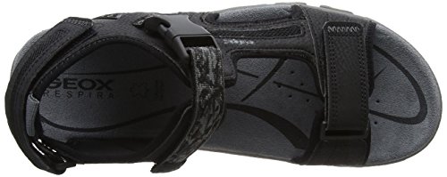 Geox UOMO Sandal Strada A, Sandalia con Pulsera Hombre, Negro (Black), 46 EU