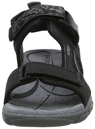 Geox UOMO Sandal Strada A, Sandalia con Pulsera Hombre, Negro (Black), 46 EU