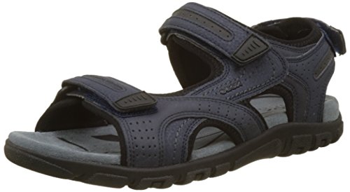 Geox UOMO Sandal Strada D, Sandalia con Pulsera Hombre, Azul (Navy/Dk Grey), 45 EU