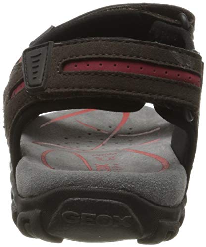 Geox UOMO Sandal Strada D, Sandalias con Punta Abierta Hombre, Marrón (Dk Brown C6006), 41 EU