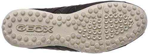 Geox UOMO Snake A, Zapatillas Hombre, Black/Dk Grey C0005, 43