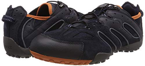 Geox UOMO Snake J, Zapatillas Hombre, Azul (Navy/Orange C0820), 43 EU