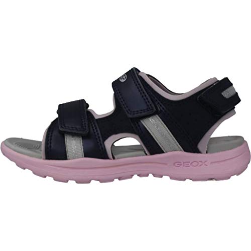 Geox VANIETT Girl J926AB Niñas Sandalias de Vestir,Senderismo Sandalias,Chica Sandalia para Exterior,Sándalo Deportivo,Velcro,Cierre de Velcro Triple,Azul,28 EU