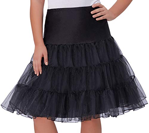 Grace Karin - Falda tipo enagua, estilo años 50 Knee Length-Black X-Large