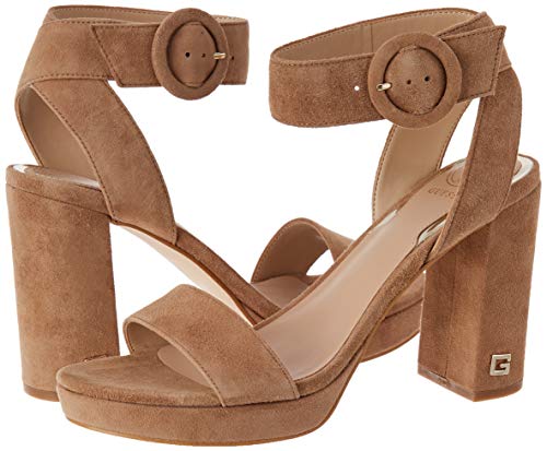 Guess Brendy (Sandal)/Suede, Sandalias con cuña Mujer, Luz Natural, 41 EU