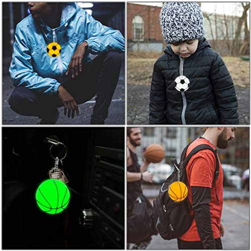 Haosell 10 reflectores colgantes con llavero de baloncesto, reflectores de seguridad para niños, para mochilas, chaquetas, mochilas, ciclismo, caminar, correr, cochecitos