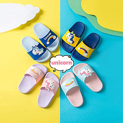 HausFine Zapatos de Ducha, Playa y Piscina Sandalias de Baño Antideslizantes Sandalias de Unicornio para niños y niñas (32.5 EU, Rosado)