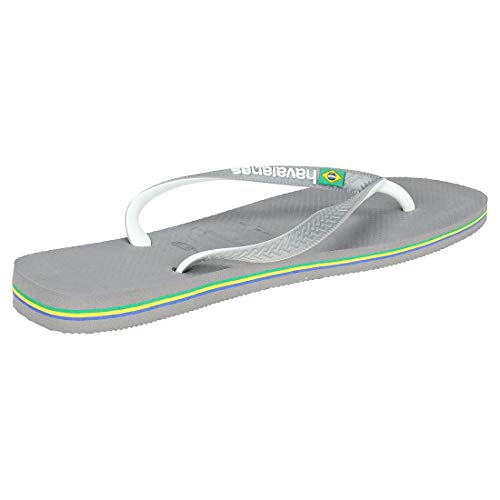 Havaianas Brasil Mix, Chanclas Unisex Adulto, Multicolor (Steel Grey/White/White), 33/34 EU